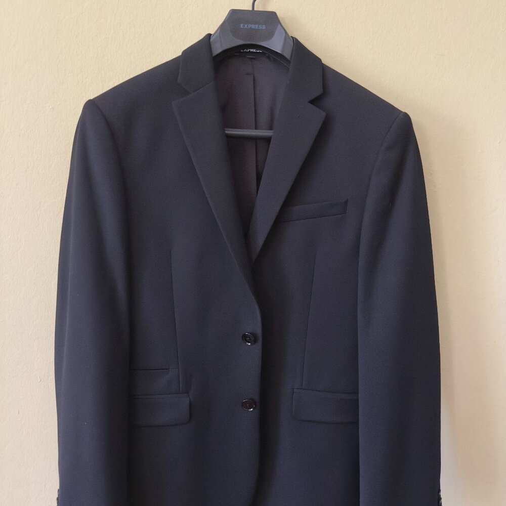 Slim Black Double Breasted Suit Jacket